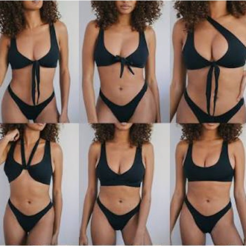 437 Swim Kenzie Bikini Top and Bottom in Black - XL